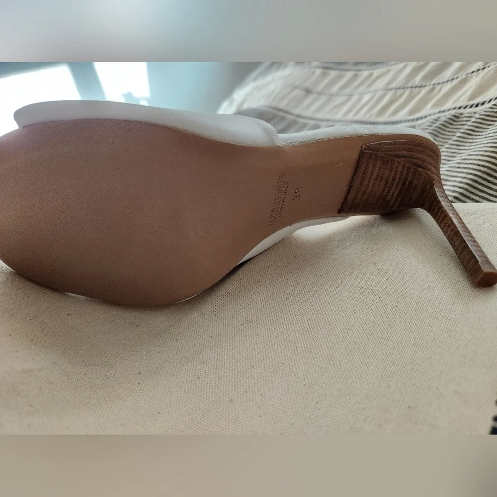 Jacquemus Bagnu White Leather Heels Size 7.5